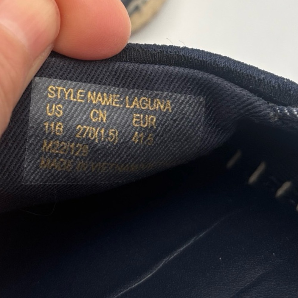 Kate Spade Navy and White‎ Striped Espadrilles with Red Crab Detail - Picture 10 of 10